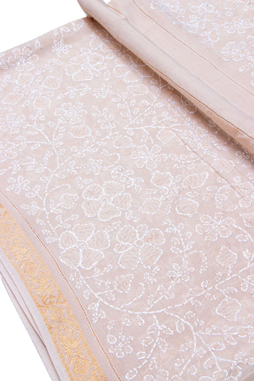 Premium Pure Lawn Fabric Chaddar with Jacquard Tarkashi and Hand Embroidery